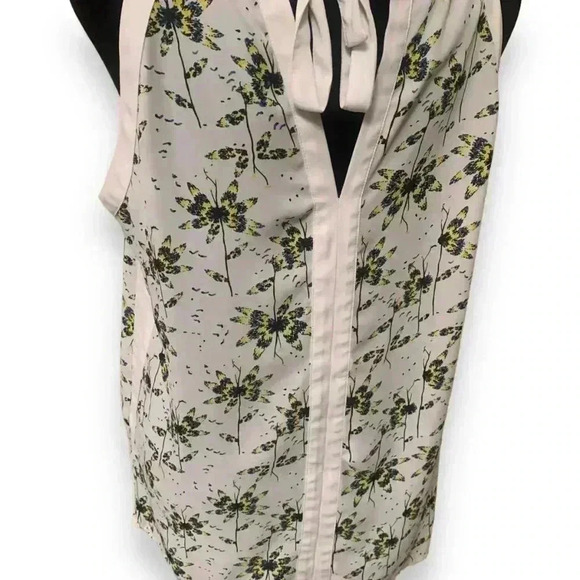 Collective Concept High Neck Sleeveless White Floral Tie-Back Sleeveless Blouse - Picture 12 of 12